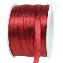 Article Ruban cadeau satin bordeaux double satin 6mm 50m