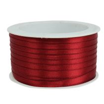 Article Ruban cadeau satin bordeaux double satin 6mm 50m