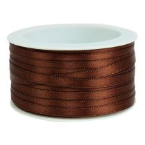 Article Ruban cadeau ruban satin marron ruban décoratif 6mm 50m
