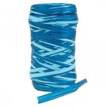 Raphia décoratif bicolore bleu 200 m
