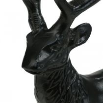 Article Déco Cerf Déco Renne Métal Bois Noir H25cm