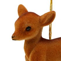 Article Figurine déco renne jeune marron 7,5cm floqué 2 pcs