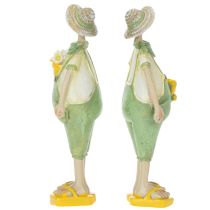 Article Figurines décoratives décoration de table de jardinier été vert jaune 16,5×5,5cm 2pcs