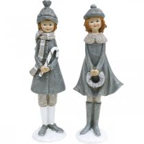 Article Figurines déco hiver figurines enfants filles H19cm 2pcs