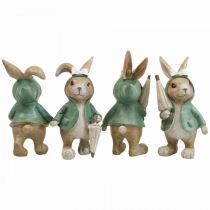 Figurines déco lapin déco avec ombrelle H10,5cm 4pcs