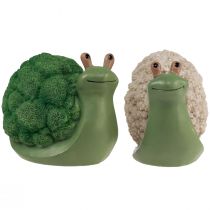 Article Figurines décoratives escargots décoration vert blanc 7,5x11,5x10,5cm