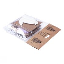 Article Figurines décoratives poulets en papier nid d'abeille colorés 7,5×4,5×8cm 6pcs