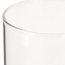 Article Verre décoratif, décoration de table, vase à fleurs incolore Ø9cm H15cm