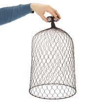 Article Clochette décorative en métal, aide à l'escalade, capuchon en fil de fer, marron, finition rouille, H 50/41 cm Ø 30/25 cm, lot de 2