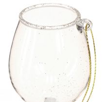 Article Verres à suspendre décoratifs transparents avec or 9cm 2pcs