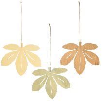 Article Cintre décoratif bois feuilles d&#39;automne vert naturel marron 12x10cm 12pcs