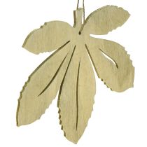 Article Cintre décoratif bois feuilles d&#39;automne vert naturel marron 12x10cm 12pcs