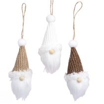 Article Suspensions décoratives Gnome de Noël Bois H11cm 3pcs