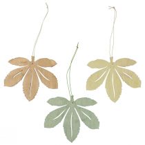 Article Cintre décoratif bois feuilles d&#39;automne vert naturel marron 12x10cm 12pcs