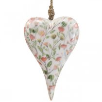 Suspension déco coeur en bois suspension déco motif fleurs 12x2.5x20xcm