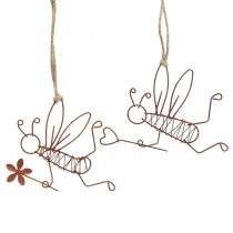 Cintre déco métal abeilles déco cintre rouille 9x6.5cm 6pcs