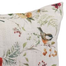 Coussin décoratif d&#39;été coussin décoratif avec fleurs/oiseaux 37x37cm