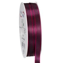 Article Ruban décoratif en tissu taft brillant 10 mm x 50 m couleur baies pour emballage-cadeau