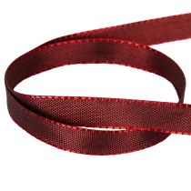Article Ruban déco en taffetas 10 mm x 50 m bordeaux pour décorations et cadeaux