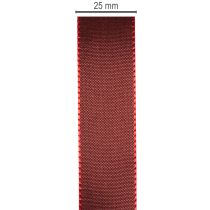 Article Ruban en tissu satiné pour emballage et décorations, 25 mm x 50 m, rouge