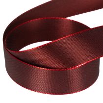 Article Ruban en tissu satiné pour emballage et décorations, 25 mm x 50 m, rouge