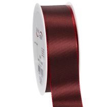 Article Ruban en taffetas rouge bordeaux 40 mm x 50 m pour décoration et emballage cadeau
