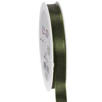 Article Ruban décoratif en taffetas avec bord tissé 15 mm x 50 m vert mousse