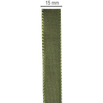 Article Ruban décoratif en taffetas avec bord tissé 15 mm x 50 m vert mousse