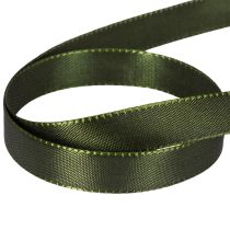 Article Ruban décoratif en taffetas avec bord tissé 15 mm x 50 m vert mousse