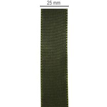 Article Ruban en taffetas brillant vert 25 mm x 50 m pour décoration