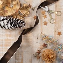 Article Ruban en taffetas marron 25 mm x 50 m pour décoration et emballage