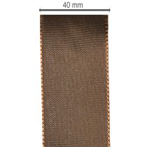 Article Ruban en Taffetas Large Brillant Marron 40mm x 50m