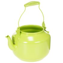 Article Théière décorative en métal vert pomme pour fleurs et décoration intérieure