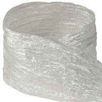 Article Ruban décoratif, ruban cadeau, ruban de table, argent clair, 75 mm, 15 m