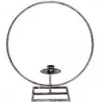 Article Anneau décor bougeoir métal argenté shabby chic Ø32cm