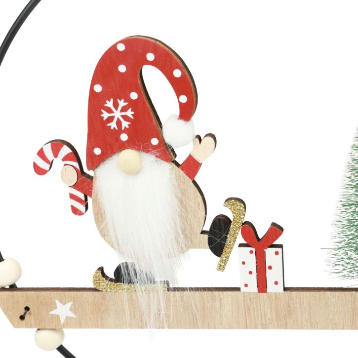 Article Anneau décoratif en métal nain décoratif cintre Noël Ø21,5cm 2 pcs