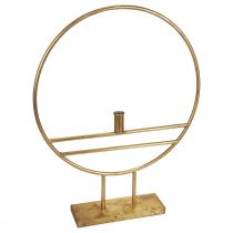 Anneau décoratif avec pied bougeoir décoration métal doré Ø44,5cm
