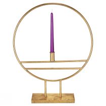 Article Anneau décoratif avec pied bougeoir décoration métal doré Ø44,5cm