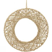 Article Anneaux décoratifs recouverts de jute décoration suspendue décoration bohème naturel Ø38cm 2pcs