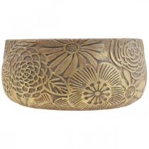 Article Coupelle décorative en céramique fleurs dorées marron Ø23,5cm H11,5cm