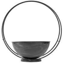 Article Bol décoratif en métal avec anneau décoratif anthracite Ø22,5cm H33cm