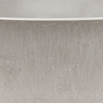 Article Bol décoratif avec base, bol à plantes rond, gris, Ø19cm, H8cm