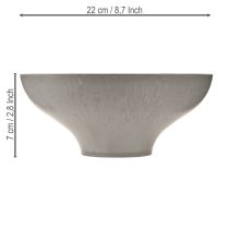 Article Bol décoratif avec base, bol à plantes rond, gris, Ø19cm, H8cm