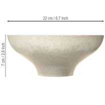 Article Bol décoratif avec base en plastique rond crème Ø19cm H8cm