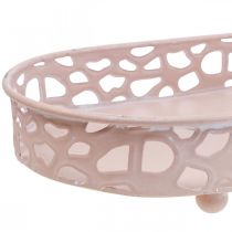 Article Bol décoratif Bol ovale avec pieds décoration de table rose 30×18cm