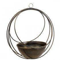 Coupe décorative pour panier à fleurs suspendu métal Ø31cm H55,5cm