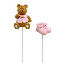 Pique décorative ourson, chausson rose 1,5 - 4 cm 16 p.