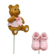 Pique décorative ourson, chausson rose 1,5 - 4 cm 16 p.