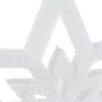 Suspension de Noël Étoile déco Blanc, enneigé 28cm L40cm 1pc