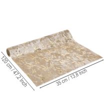 Article Tissu décoratif sur rouleau avec motifs nœuds dorés 120x35 cm